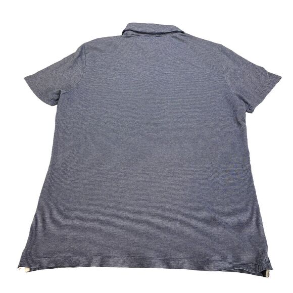 Banana Republic Polo Shirt Mens Large Blue Striped Standard Fit Golf Performance - Picture 2 of 11